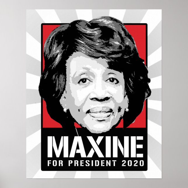 Poster Maxine Waters pour le président 2020 - (Devant)