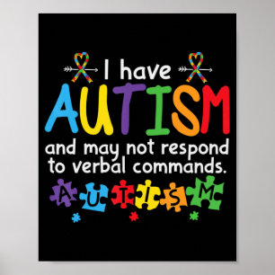 Poster May Not Respond to Verbe Commands Kids Autism Awa