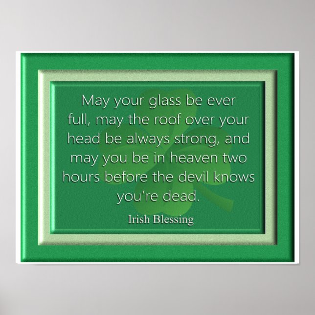Poster May Your Glass - Irish Blessing - Art Print (Devant)