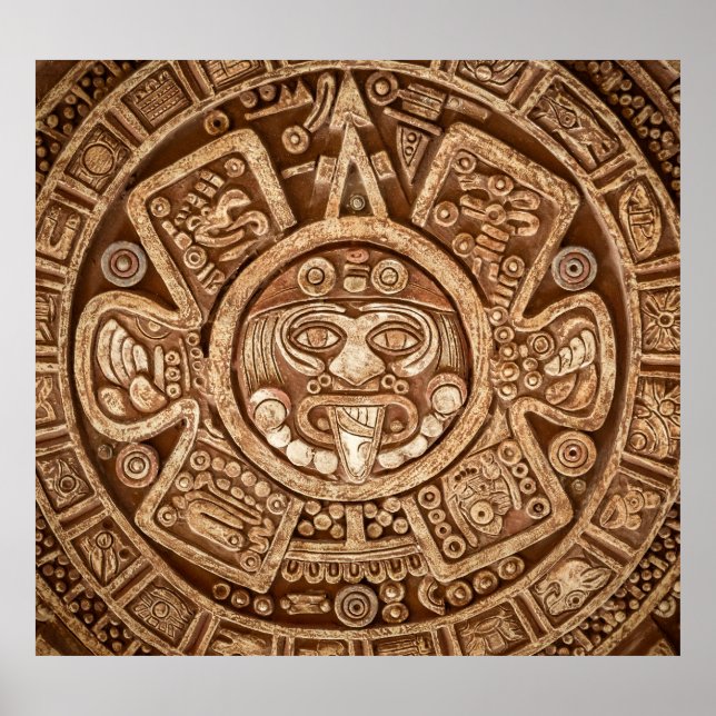 Poster Maya Tribal Pagan : Texture ornementale (Devant)