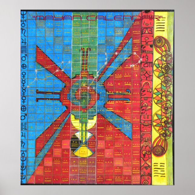 POSTER MAYAN CALENDAR, "CALENDRIER MAYEN" (Devant)