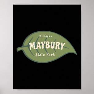 Poster Maybury State Park Michigan Fall Leaves Vacances