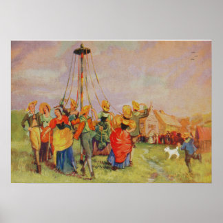 Poster Mayday Dansant autour du Maypole.