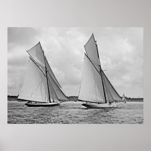 Poster Mayflower et Galatea Start America's Cup 1886 (Devant)