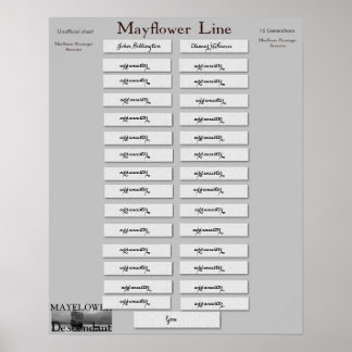 Poster Mayflower Line - 16 générations