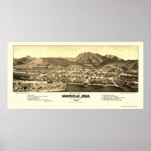 Poster Maysville, CO Carte panoramique - 1882