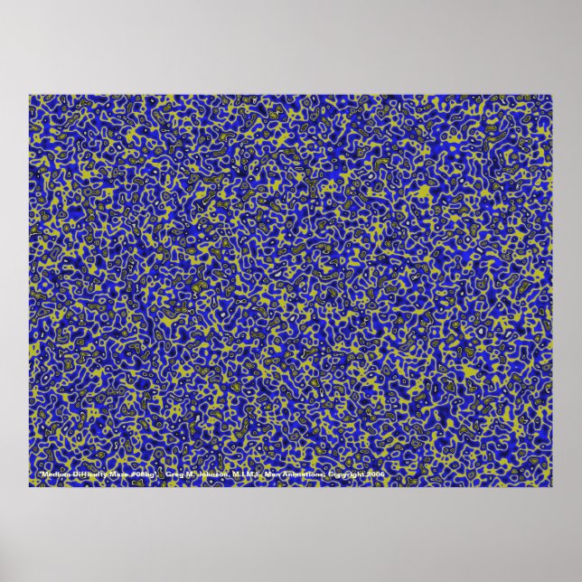 Poster Maze de difficulté moyenne #08bg (Devant)