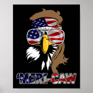 Poster Mb35 Mullet Eagle meri-caw 4 juillet Fête de l'ind