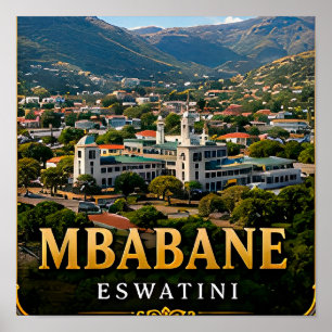 Poster Mbabane Green Valleys et hauts plateaux d'Eswatini
