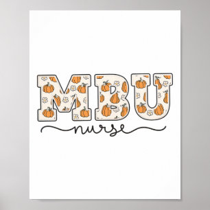 Poster Mbu Infirmière Citrouille Automne Mère