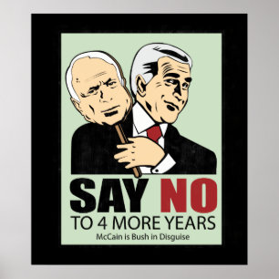 Poster McCain et Bush. Déguisement