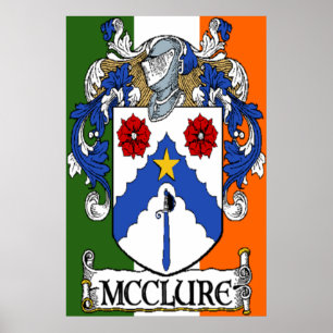 Poster McClure Coat of Arms Irish Flag Print