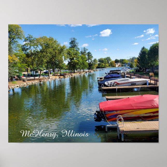 Poster McHenry, promenade de la rivière Illinois sur la r (Devant)