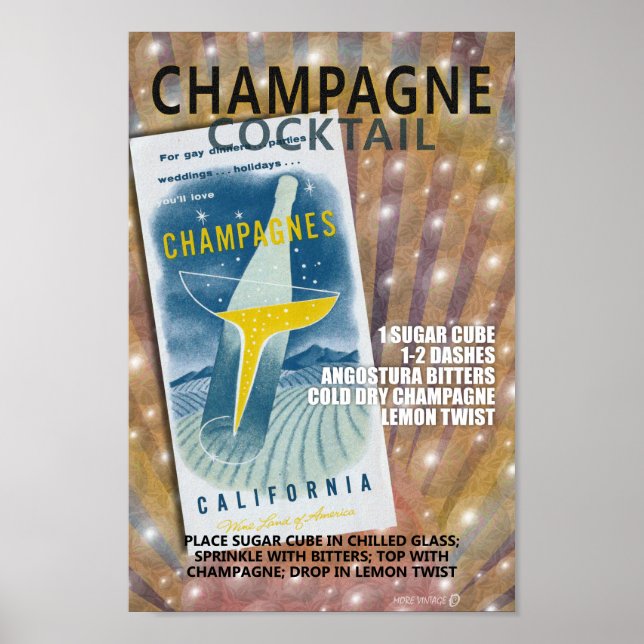 Poster MCM CHAMPAGNE COCKTAIL RECIPE vers 2 (Devant)
