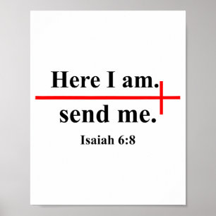 Poster Me voici, envoie-moi Ésaïe 6:8 Verset biblique Chr