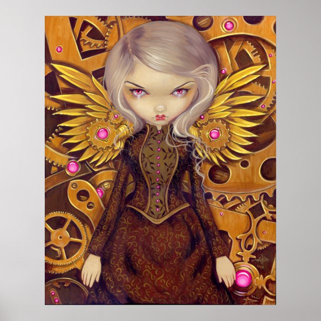 Poster Mécanique Angel II fée steampunk Art Print (Devant)