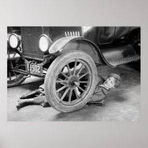 Poster Mécanique automobile des années 1920