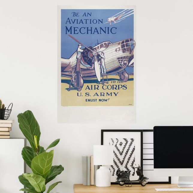 Poster Mécanique de l'aviation (Bureau à domicile)
