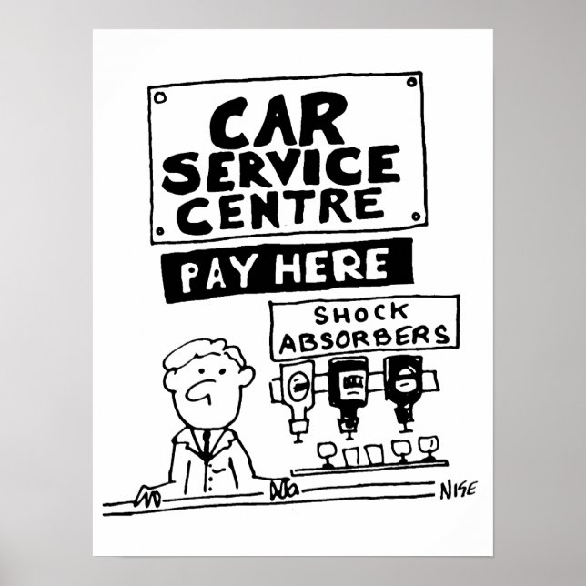 Poster Mécanique du Centre de service automobile et amort (Devant)