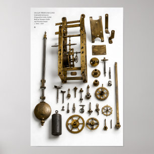Poster Mécanisme d'horloge à pendule de Galilée Imprimé