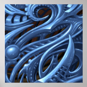 POSTER MECH BLEU GRAY