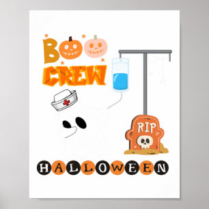 Poster Med Surg Nurse Boo Crew Halloween Dapping Ghost Ma