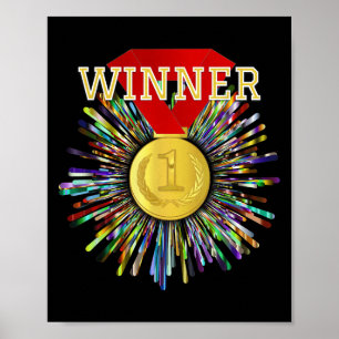 Poster Médaille d'or #1 du lauréat du prix de la concurre