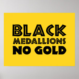 POSTER MÉDALLIONS NOIRES PAS D'OR