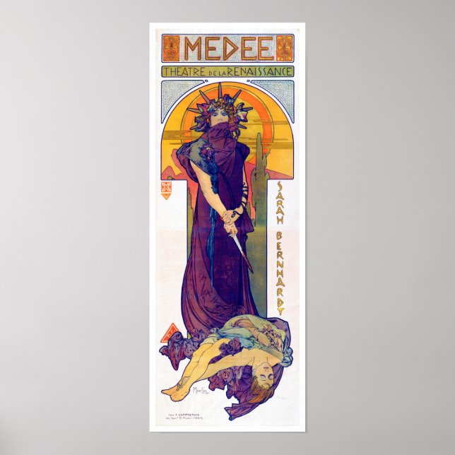 Poster Medea (Medee), Alphonse Mucha (Devant)