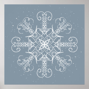 Poster Médecin adjoint - Emploi Carrière Snowflake Art