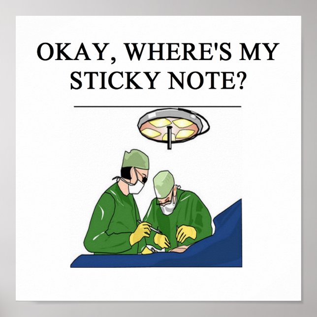 Poster médecin chirurgien humour (Devant)