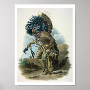 Poster Médecin de la tribu Mandan en costume de