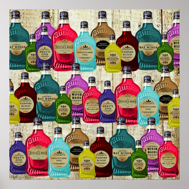 Poster Médecine Homme Potion magique Apothécaire Bouteill (Devant)