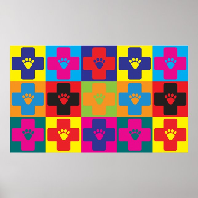 Poster Médecine vétérinaire Pop Art (Devant)