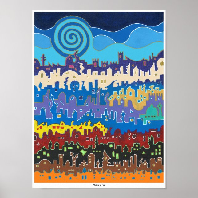 Poster Médina de Fès - Imprimer - Taille originale (Devant)