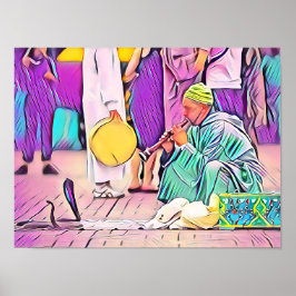 Poster Médina Mystique - Charmer de serpent de Marrakech