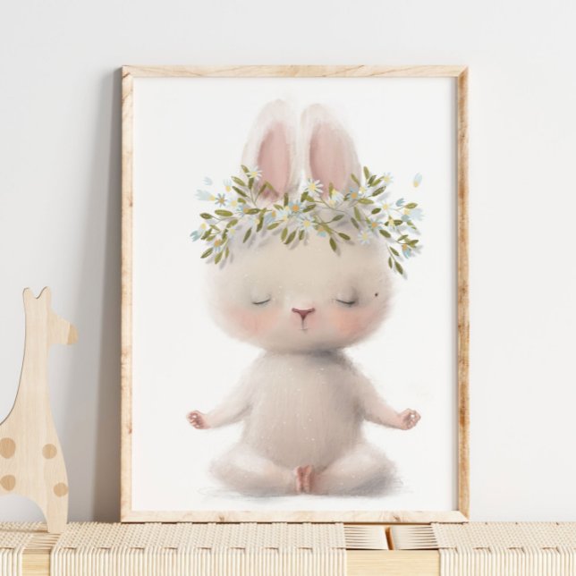 Poster Méditation de lapin à l'aquarelle adorable | Impre (Créateur téléchargé)