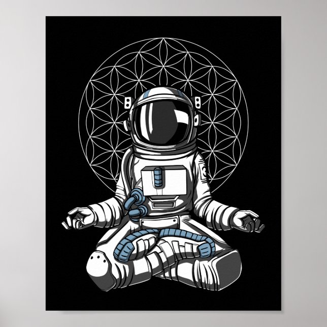 Poster Méditation de l'astronaute Yoga Space (Devant)