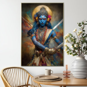 Poster Méditation du guerrier de Kali : Peinture de déess
