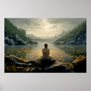 Poster Méditation du paysage Serene Tranquille