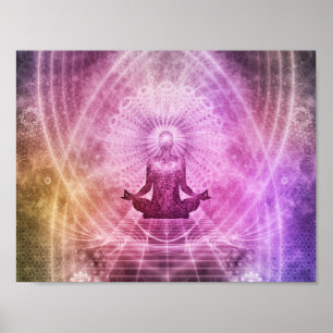 Poster Méditation du Yoga spirituel Zen coloré