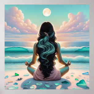 Poster Méditation Harmonie sur la plage