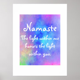 Poster Méditation Namaste moderne Yoga Aquarelle colorée