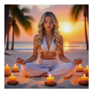 POSTER MÉDITATION - YOGA - BIEN-ÊTRE - CARPE DIEM