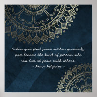 Méditation Yoga Instructeur Blue Gold Mandala Cita
