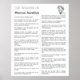 Poster Méditations stoïques de Marcus Aurelius. La sagess