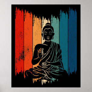 Poster Méditer Bouddha Vintage Bouddha rétro Bouddha