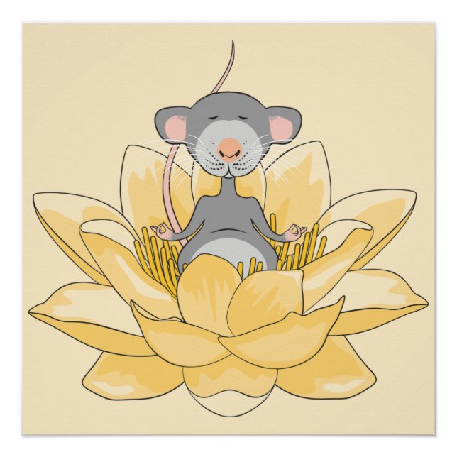 Poster Méditer la souris (Devant)