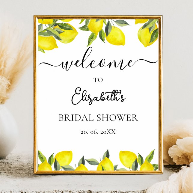 Poster Mediterranean Yellow Lemon Bridal shower (Créateur téléchargé)