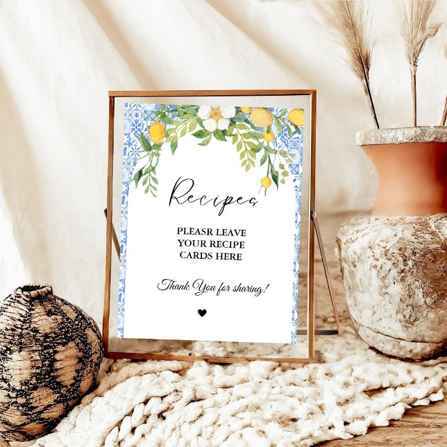 Poster Méditerranée Laissez vos recettes Douche nuptiale (Créateur téléchargé)